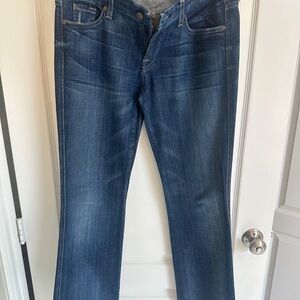 7 For All Mankind A Pocket Studded Dark Blue Straight Leg Jeans - size 30